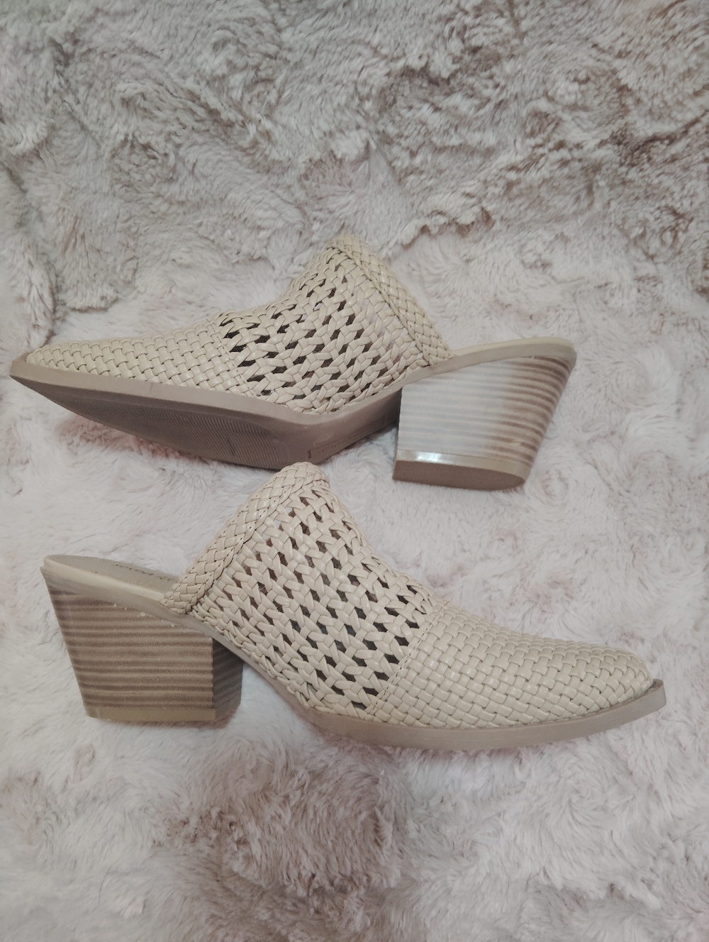 Seven Dials, Quinton Block Heel Woven Pointed-Toe Mules. Size 7.5 - Picture 7 of 8